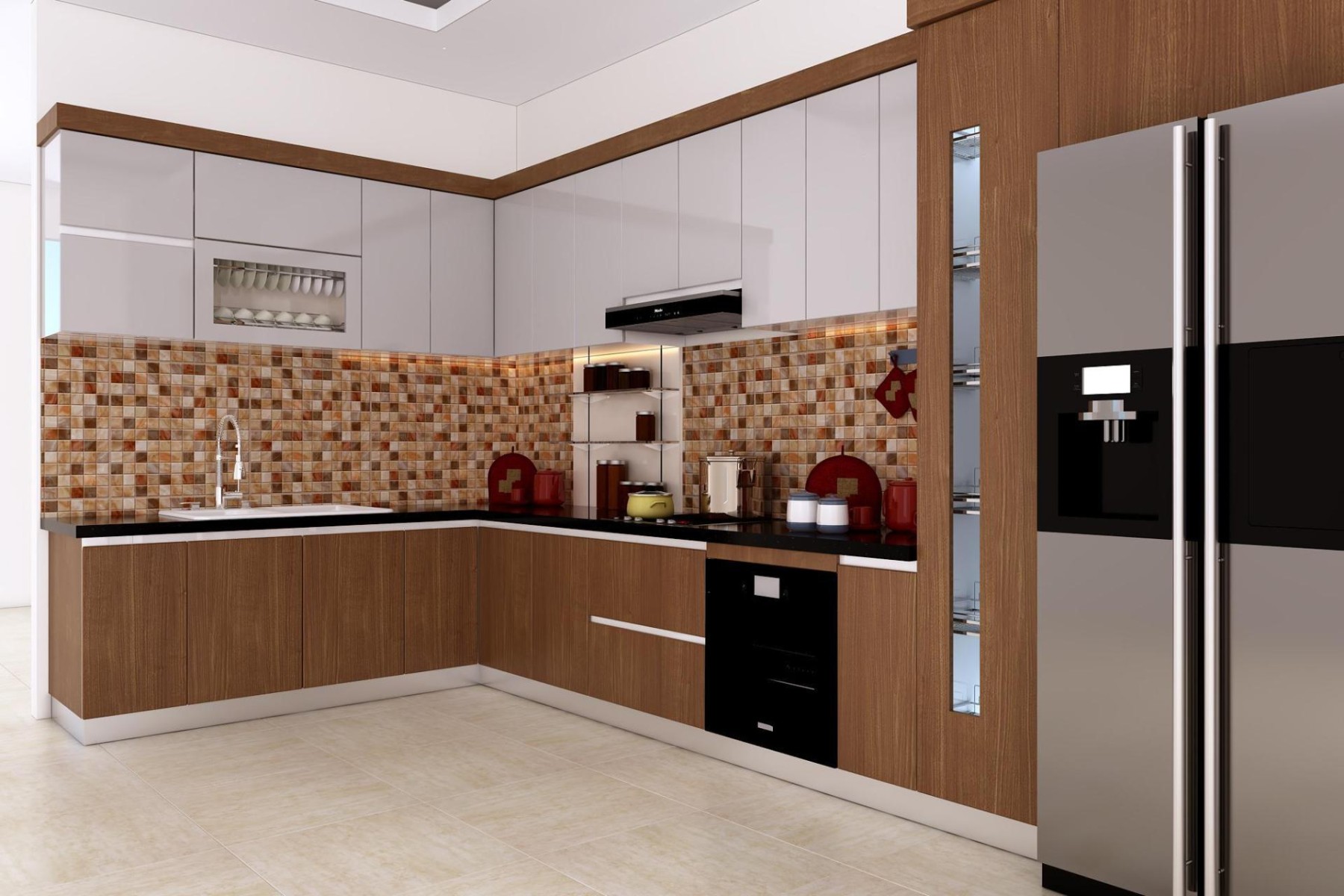 Tủ bếp nhựa phủ laminate 1