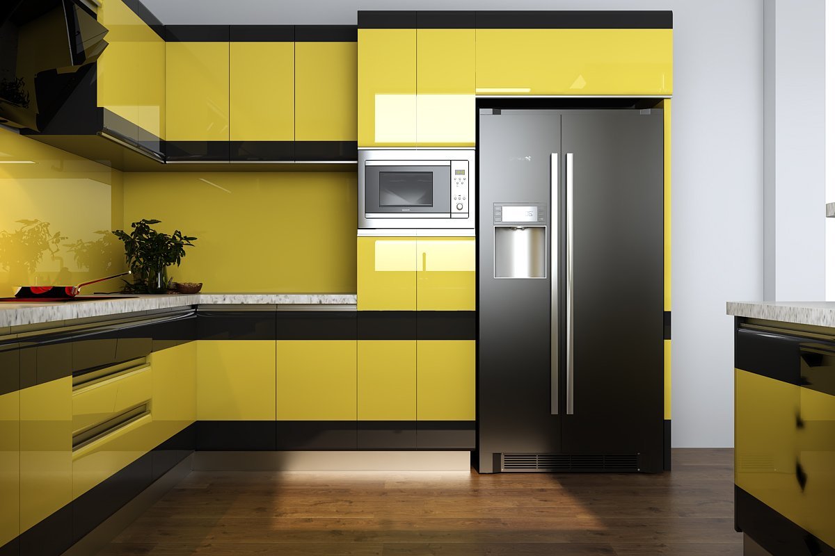 Tủ bếp hiện đại có quầy bar nhà anh Sáng - Tây Ninh