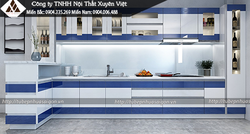Mẫu tủ bếp chữ L hiện đại của tủ bếp nhựa Xuyên Việt