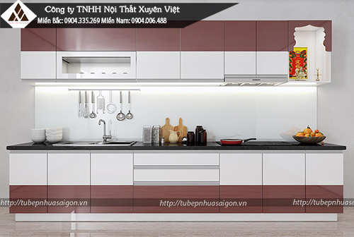 Tủ bếp hiện đại nhựa PVC Xuyên Việt anh Đức - Bình Thạnh