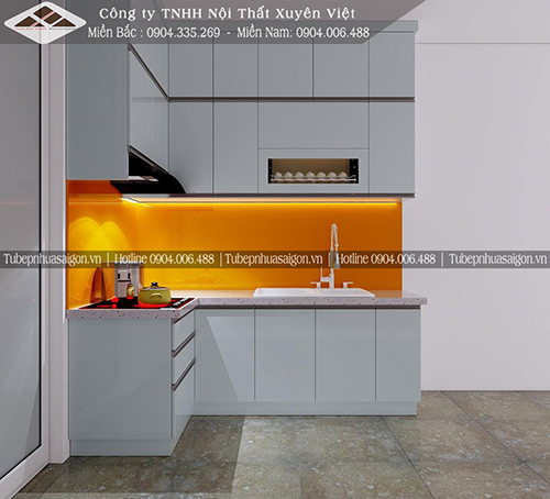 Tủ bếp nhựa đẹp nhà cô Thuận - Kiến An, Hải Phòng