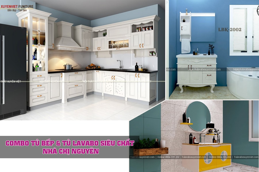 Mẫu tủ bếp đẹp hiện đại nhà chú Vinh - Hà Nội
