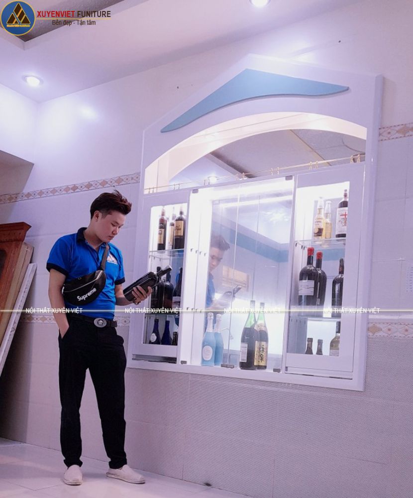 Ảnh thực tế hệ tủ rượu nhà chị Trang