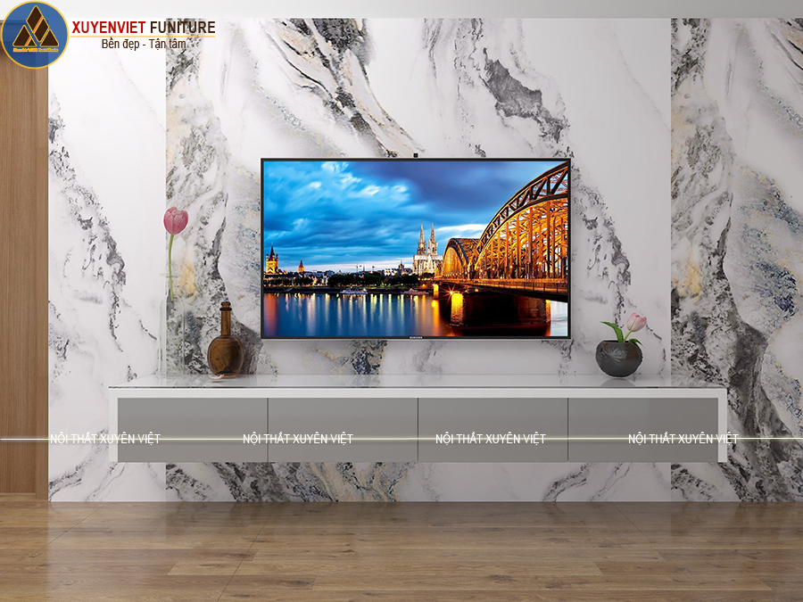 Combo tủ bếp cao cấp, tủ quần áo, tủ kệ ti vi hiện đại nhà chị Chi.