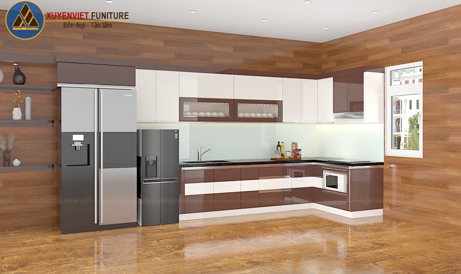 Tủ bếp cánh boom với khả năng chịu lực vượt trội nhà chị Lan – Hà Nội