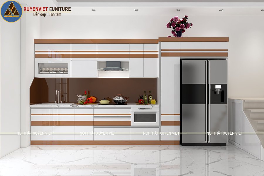 Tủ bếp chữ I bằng nhựa pvc siêu bền