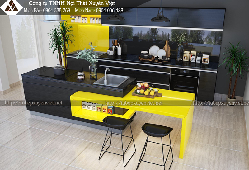 Tủ bếp chữ I bằng nhựa pvc siêu bền