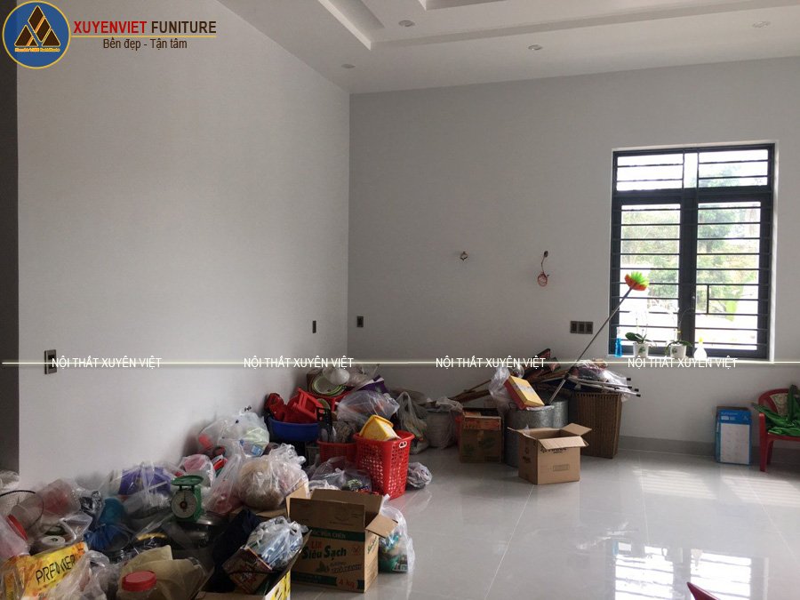 Không gian bếp nhà cô Chi trước khi lắp đặt mẫu tủ bếp đẹp bằng nhựa PVC của Xuyên Việt