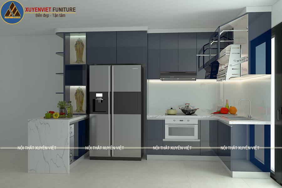 Tủ bếp nhựa cao cấp nhà anh Lân ở một góc nhìn khác