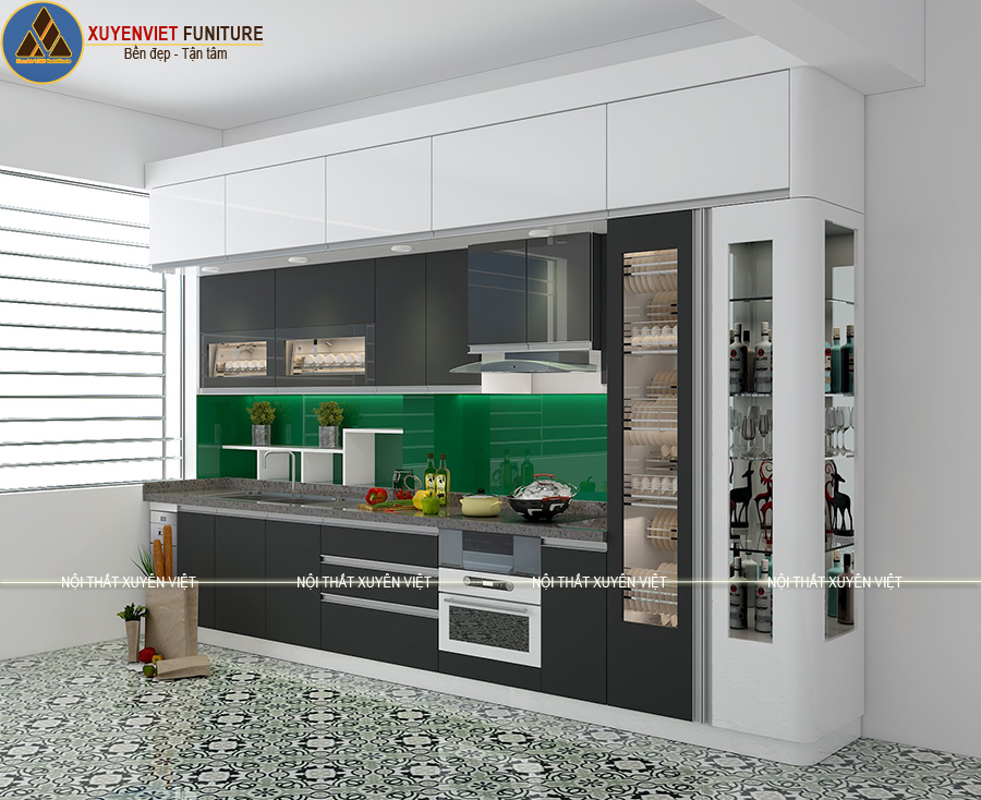 Phương án thiết kế tủ bếp nhựa phủ acrylic nhà chú Thành - Hải Phòng