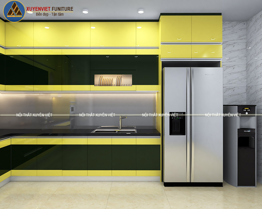 Tủ bếp nhựa đẹp cánh boom đẳng cấp nhà chị Trúc - Trà Vinh