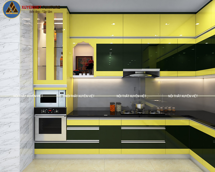 Tủ bếp nhựa cánh boom nhà chị Trúc