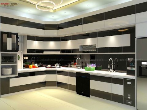 Tủ Bếp Nhựa Sơn Men 2 Line Màu - LS250-510