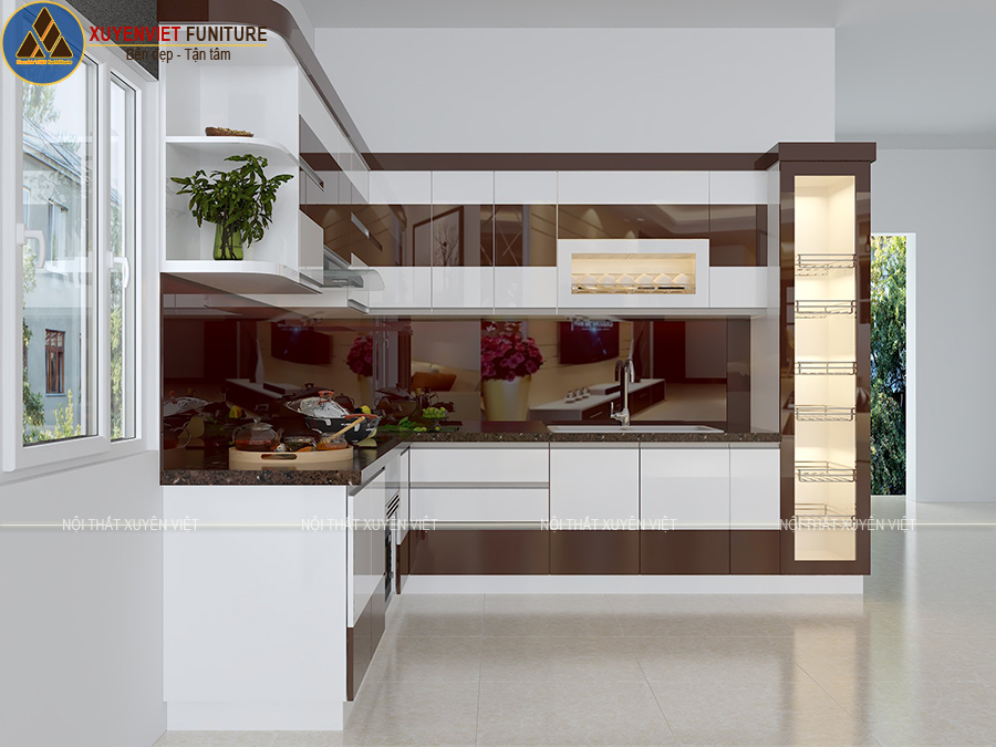 Hình ảnh tủ bếp nhà anh Việt được thiết kế ở Xuyên Việt