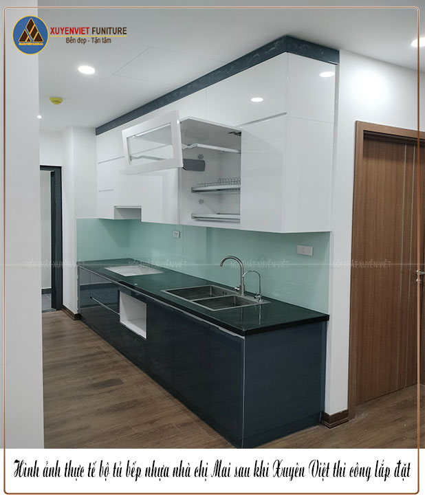 Thiêt kế tủ bếp đẹp chữ i nhà anh Thanh