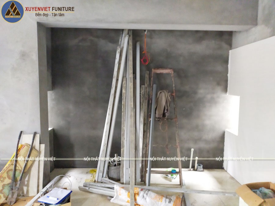 Hiện trạng trước khi thi công tủ bếp nhựa tại nhà anh Biển - Hưng Yên