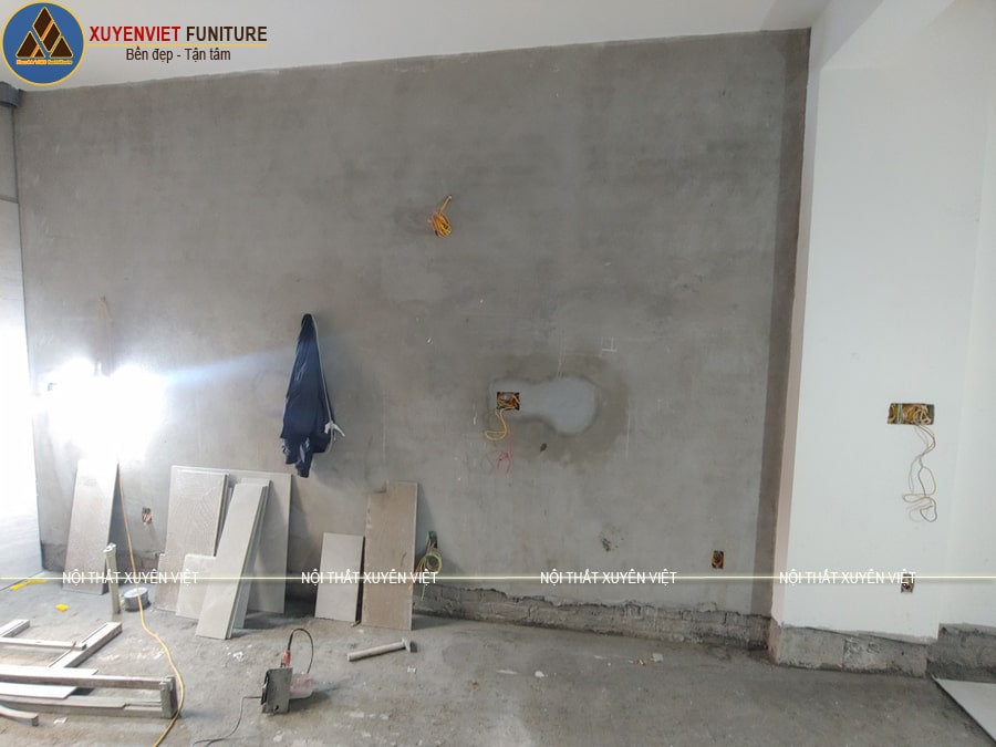 Hiện trạng không gian bếp nhà chú Kiên trước khi làm tủ bếp nhựa vân gỗ