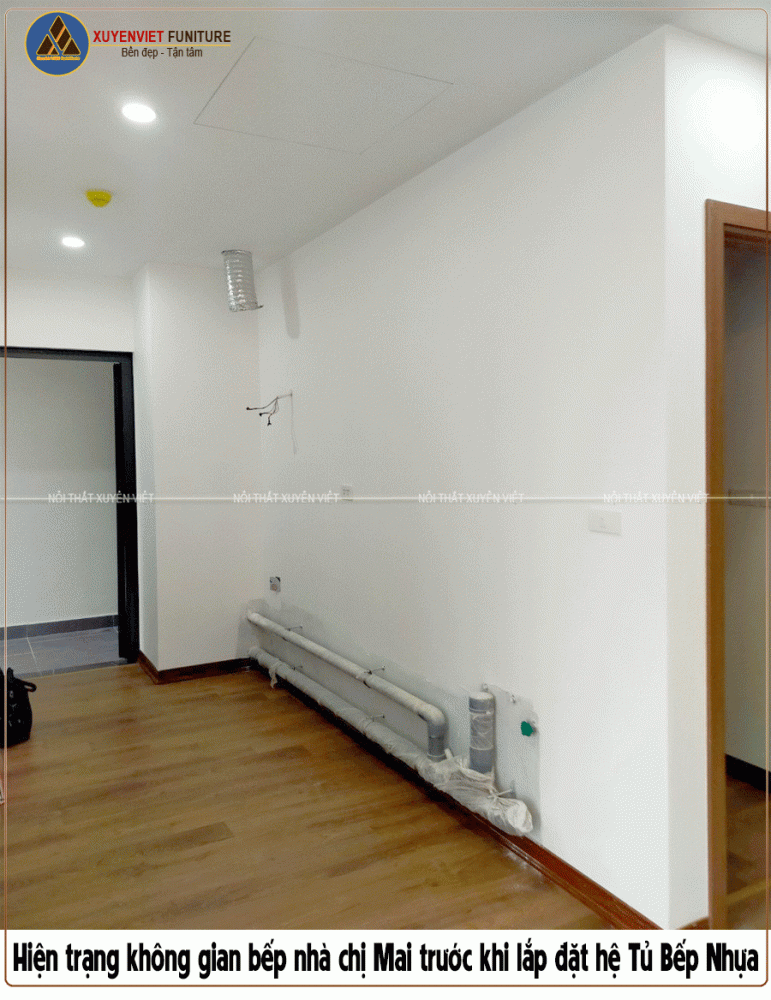 Tủ bếp đẹp chữ i hiện đại nhà anh Thanh - Đình Thôn, Hà Nội
