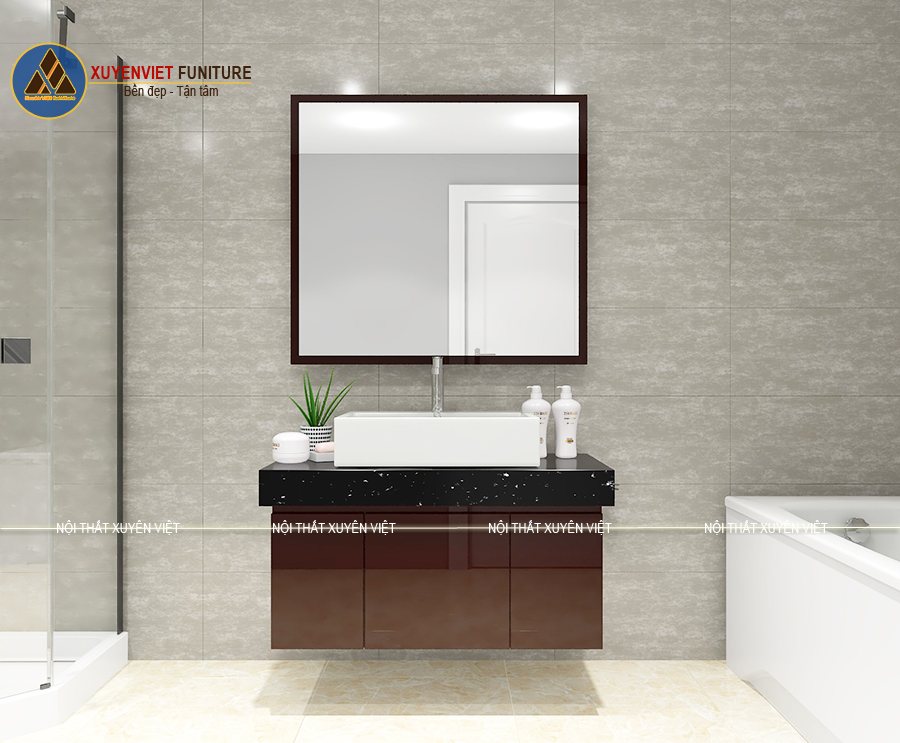 Hình ảnh tủ lavabo bằng nhựa PVC nhà chị Thúy