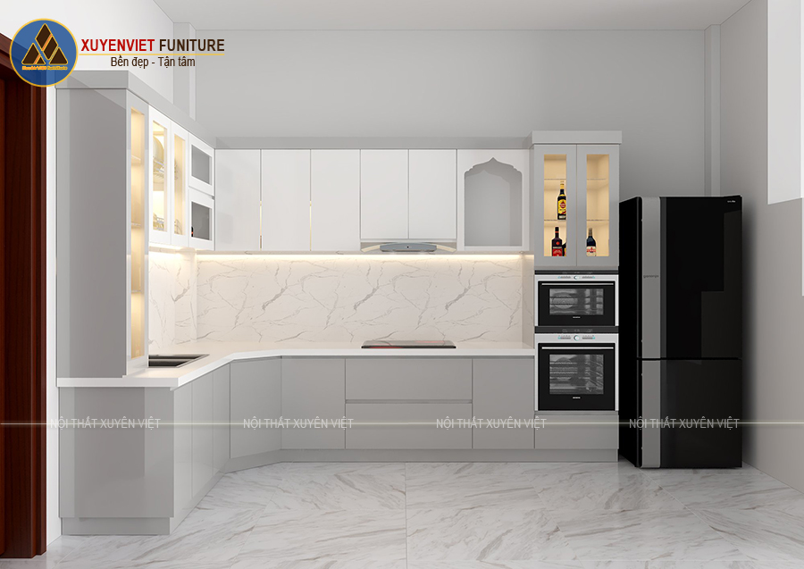 Hình ảnh tủ bếp bằng nhựa PVC nhà chú Thanh - Bình Tân