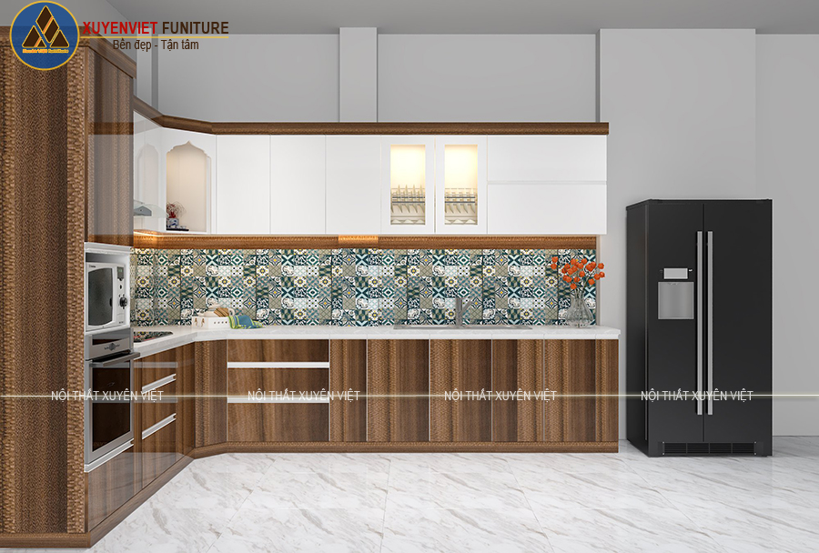 Hình ảnh mẫu tủ bếp nhựa bằng nhựa PVC nhà chị Chi - Tân Bình