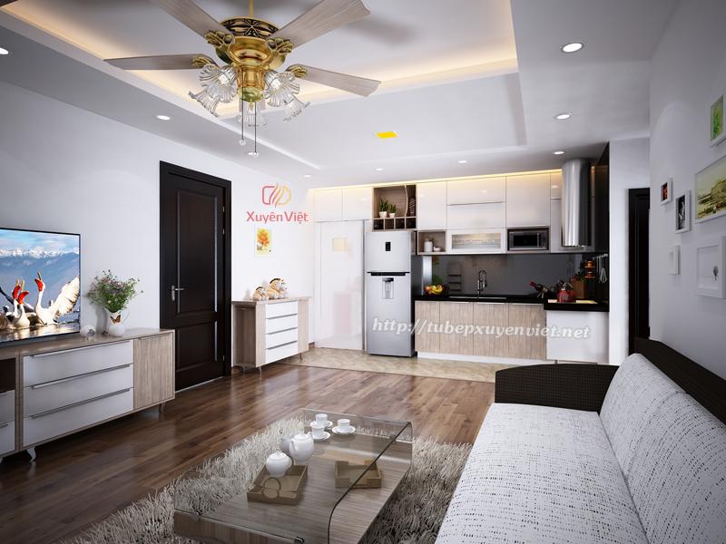 Mẫu tủ bếp đẹp cho nhà chung cư Anh Cương - Rice City Linh Đàm