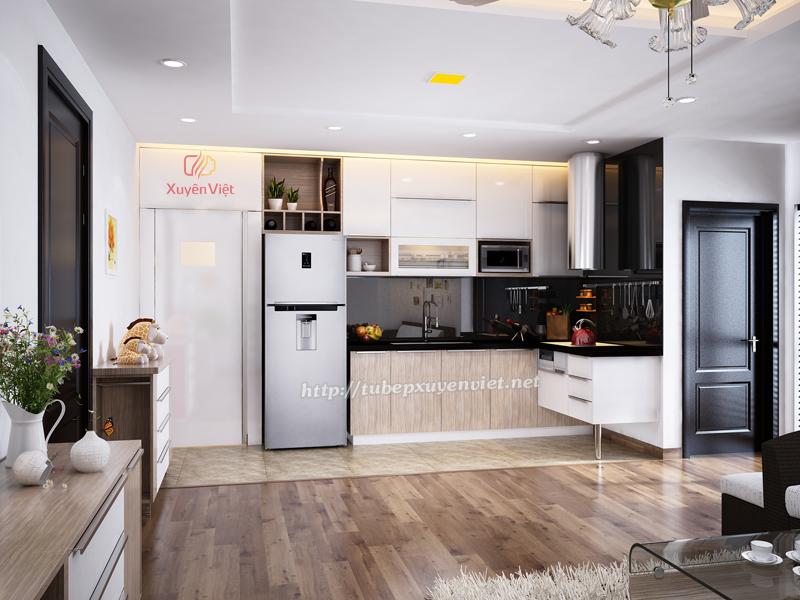 Mẫu tủ bếp đẹp cho nhà chung cư Anh Cương - Rice City Linh Đàm