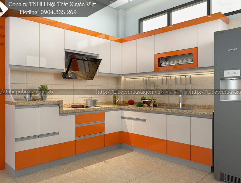 Hiện trạng tủ bếp gỗ nhà cô Vân