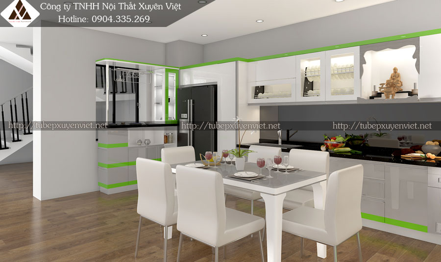 Mẫu tủ bếp đẹp tại TPHCM nhà chị Mai