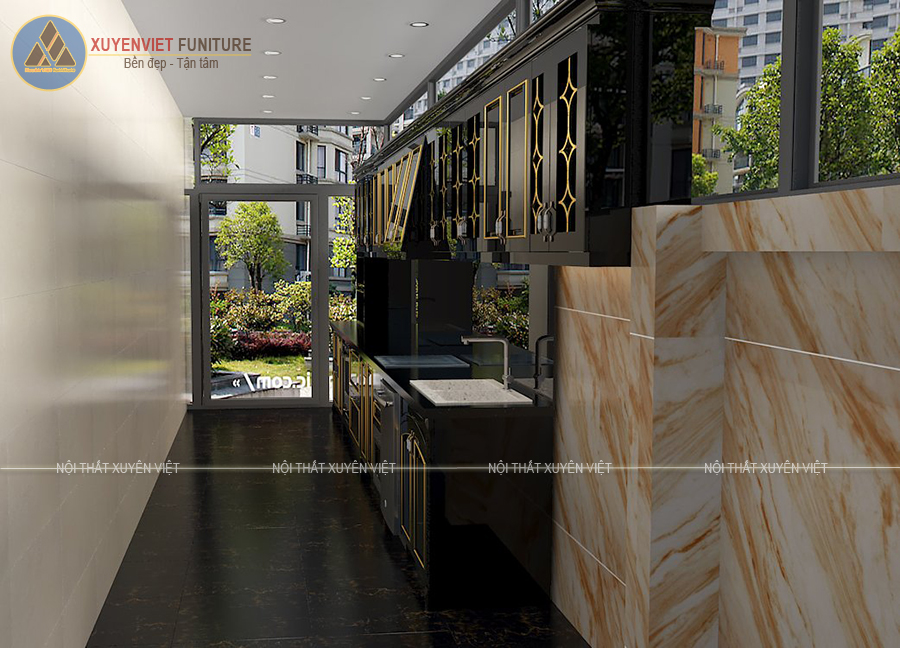 Hình ảnh mẫu tủ bếp nhựa cổ điển nhà cô Tơ - Hải Phòng