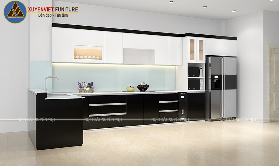 Hình ảnh mẫu tủ bếp đẹp sau khi được thay thiết kế của nhà chị Nga
