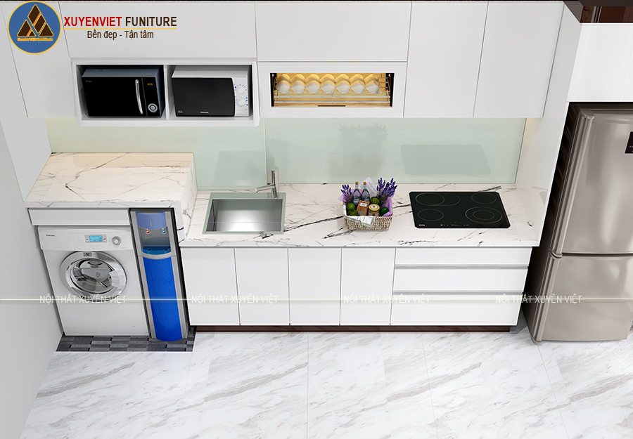 Tủ bếp chữ I bằng nhựa pvc siêu bền