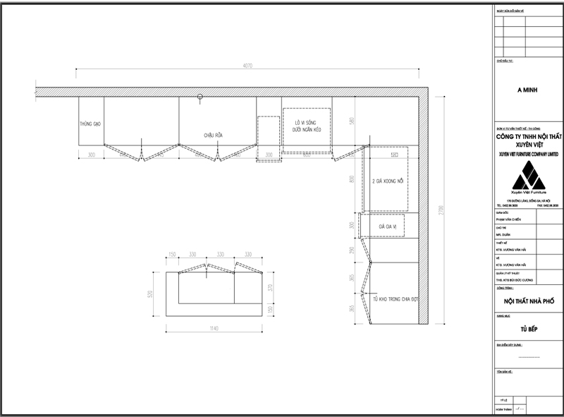 Thiết kế công năng tủ bếp nhà anh Duân - Hòn Gai, Quảng Ninh
