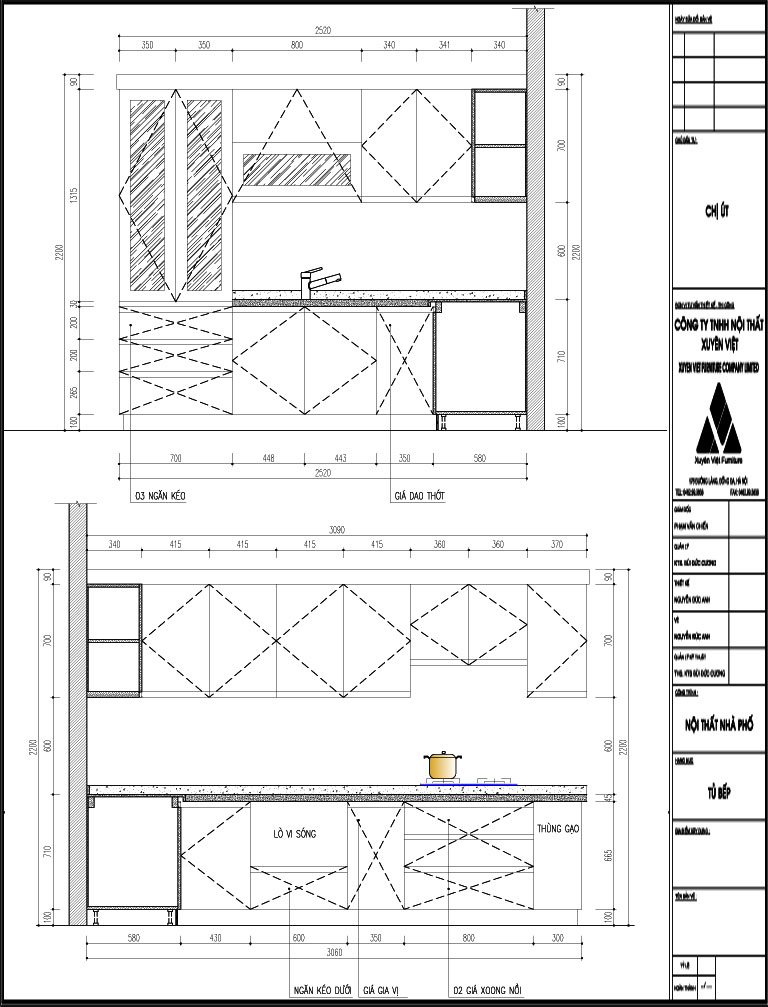 Thiết kế tủ bếp đẹp nhà chị Út Hải Phòng