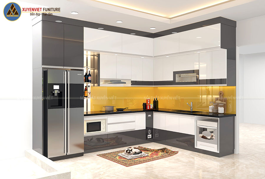 Hình ảnh tủ bếp bằng nhựa PVC cao cấp nhà chú Sơn - Hải Phòng