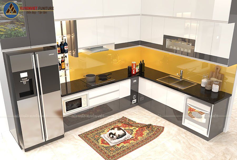 Hình ảnh tủ bếp nhựa cao cấp hiện đại nhà chú Sơn - Hải Phòng