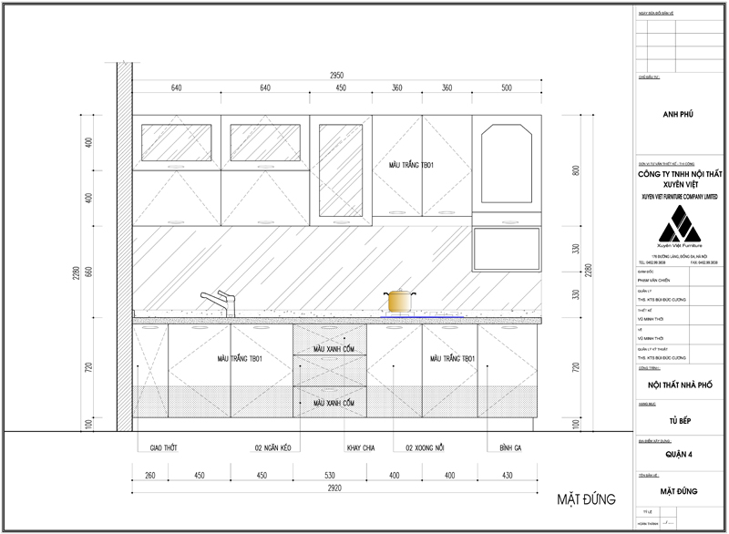 Thiết kế tủ bếp nhựa nhà anh Mạnh