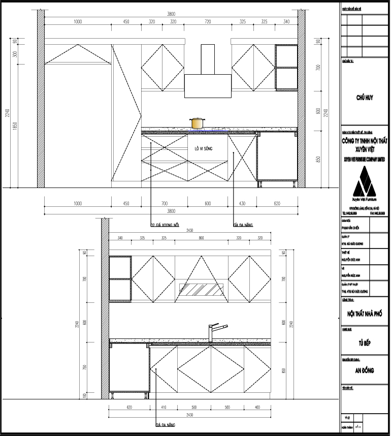Thiết kế tủ bếp nhựa nhà chú Huy