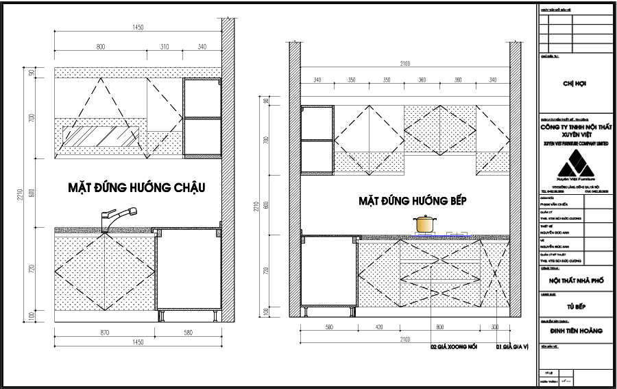 Thiết kế tủ bếp nhựa nhà cô Thuận