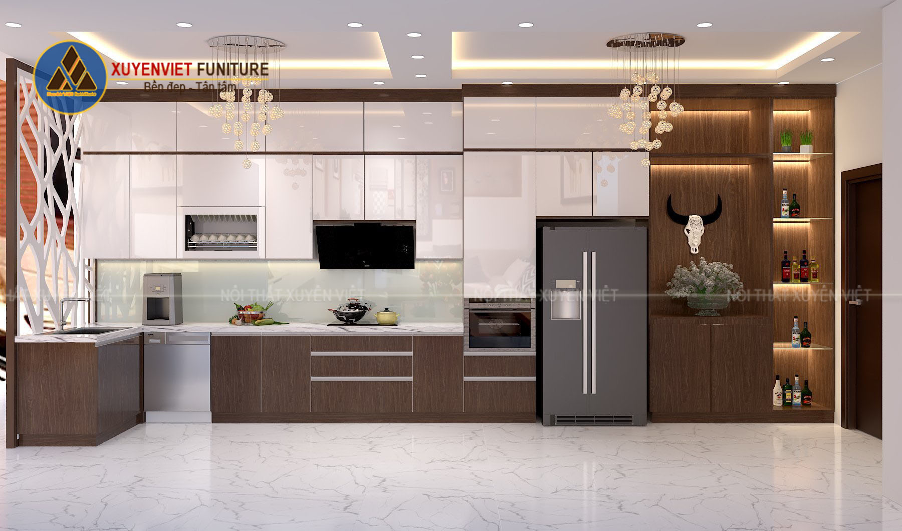 tủ bếp hiện đại nhà anh Vinh-Thủy Nguyên