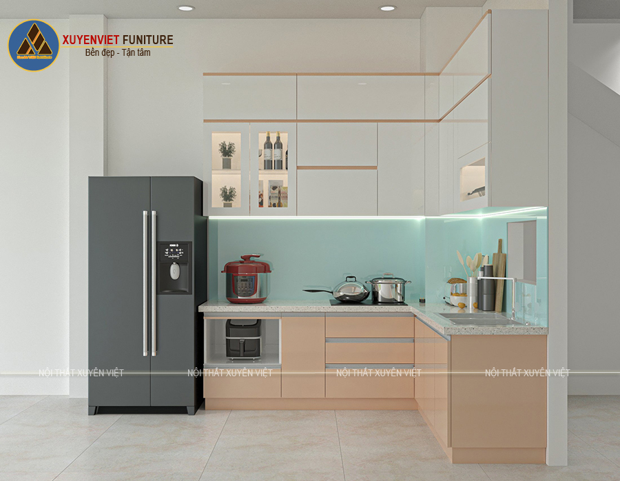 Tủ bếp nhựa hà nội nhà chị Phương