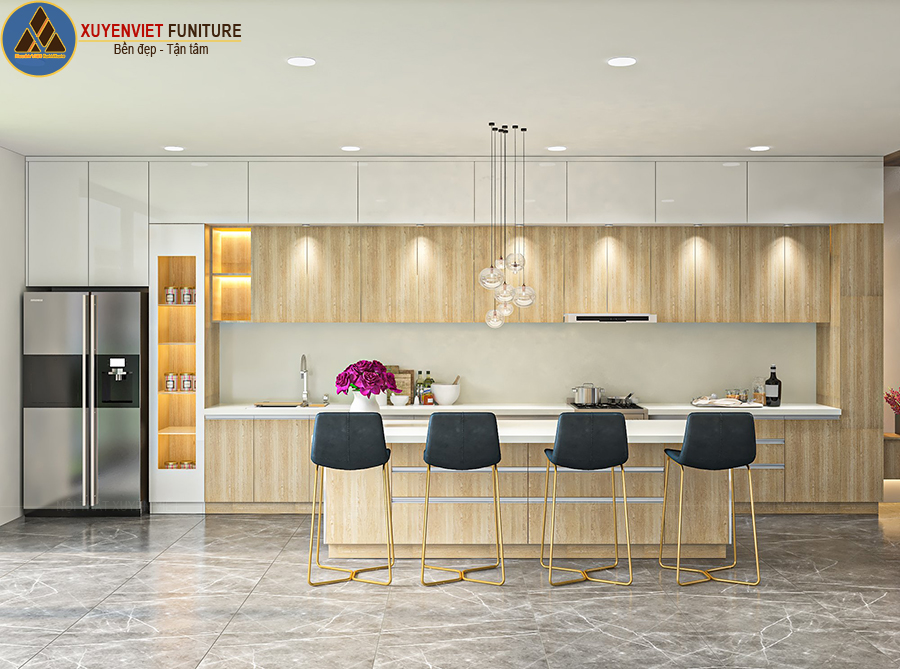 Tủ bếp bằng nhựa với kích thước “khủng” nhà chị Trang – Tiền Giang