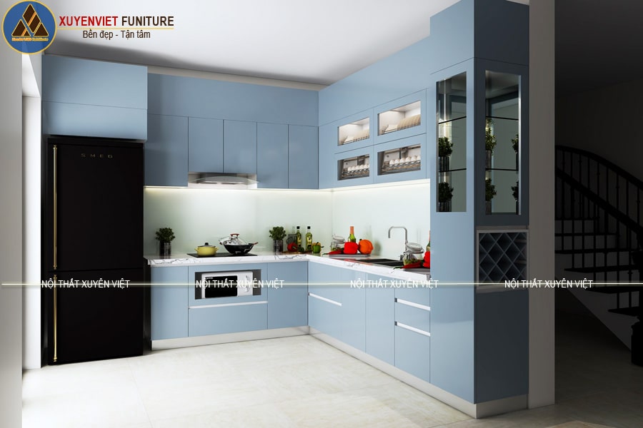 Tủ bếp nhựa đẹp chống mối mọt nhà anh Phúc- Phú Mỹ Hưng