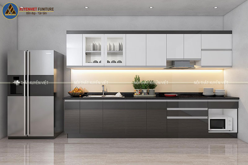 Tủ bếp nhựa phủ acrylic 1