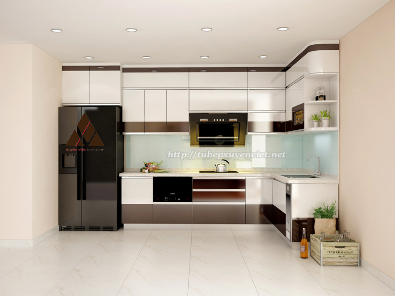 Tủ bếp nhà chung cư anh Giang - Hòa Bình Green City, Hà Nội