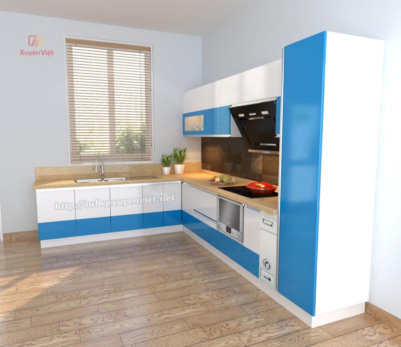 Tủ bếp đẹp chữ l nhà cô Chiêu Tằng - Thường Tín, Hà Nội