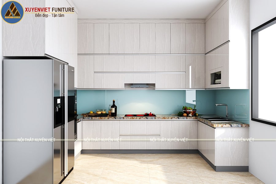 Tủ bếp nhựa acrylic hải phòng nhà chú Tuấn