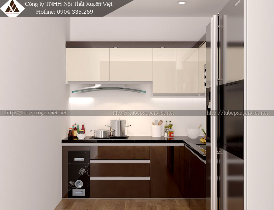 Tủ bếp nhựa hà nội nhà chị Phương 1