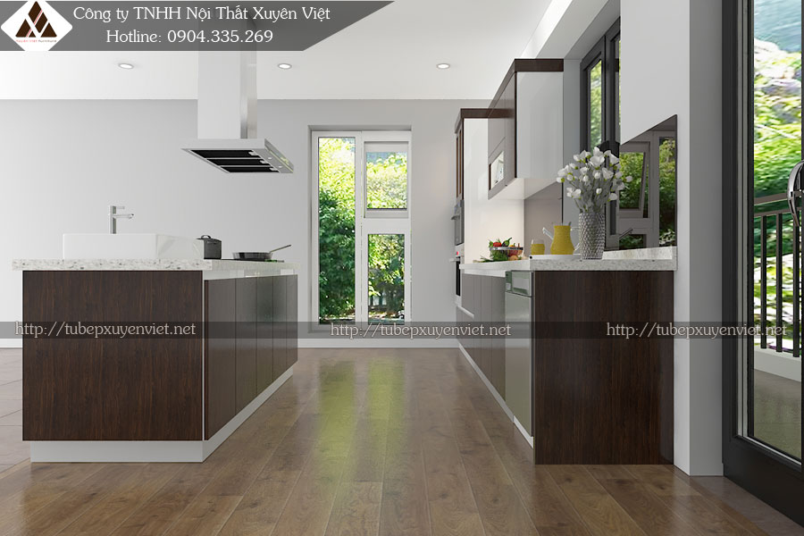 Tủ bếp nhựa laminate tại ecopark Hưng Yên