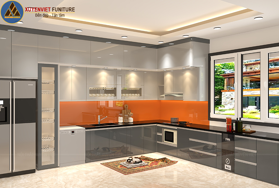 Tủ bếp nhựa phủ acrylic cao cấp nhà anh Chính – Hải Phòng